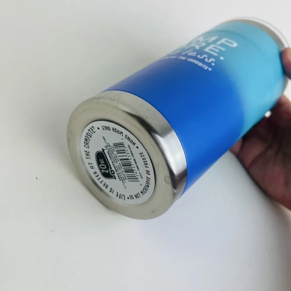Camper 20oz Painted Tumbler, Superior Heat & Ice Retention CAMP MORE STRESS LESS